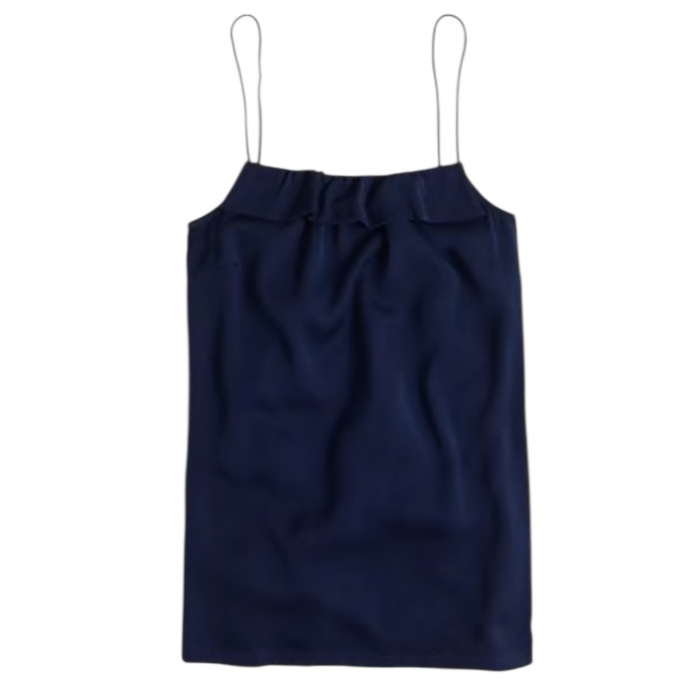 NWT J. Crew Navy Ruffle Tank Top